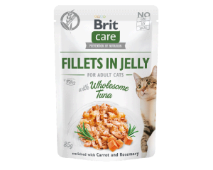 Brit Care Cat Pouch Fillets in Jelly z Tuńczykiem, Marchewką i Rozmarynem  85g