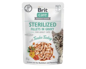 Brit Care Cat Pouches Fillets in Gravy z Kurczakiem i Rokitnikiem 85g
