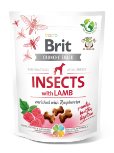  Brit Care Dog Crunchy Cracker, owady, jagnięcina i maliny 200g