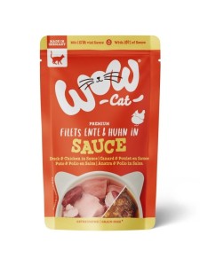 WOW CAT Filets  - kawałki kaczki i kurczaka w sosie 85g